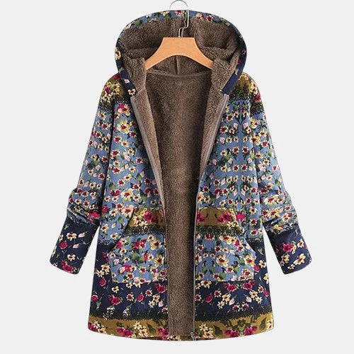 Ava | Patchwork Cozy Hooded Jacket