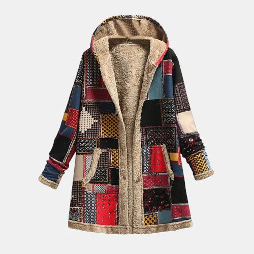 Ava | Patchwork Cozy Hooded Jacket