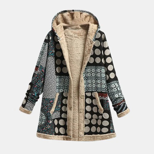 Ava | Patchwork Cozy Hooded Jacket