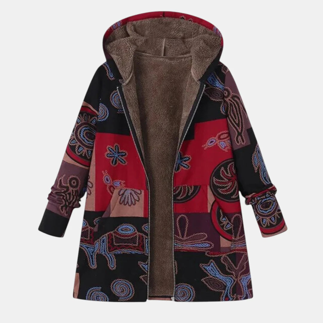 Ava | Patchwork Cozy Hooded Jacket